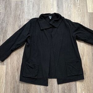 Eileen Fisher black open-front cardigan jacket